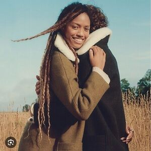 Madewell Eldridge wool coat with shearling collar in small